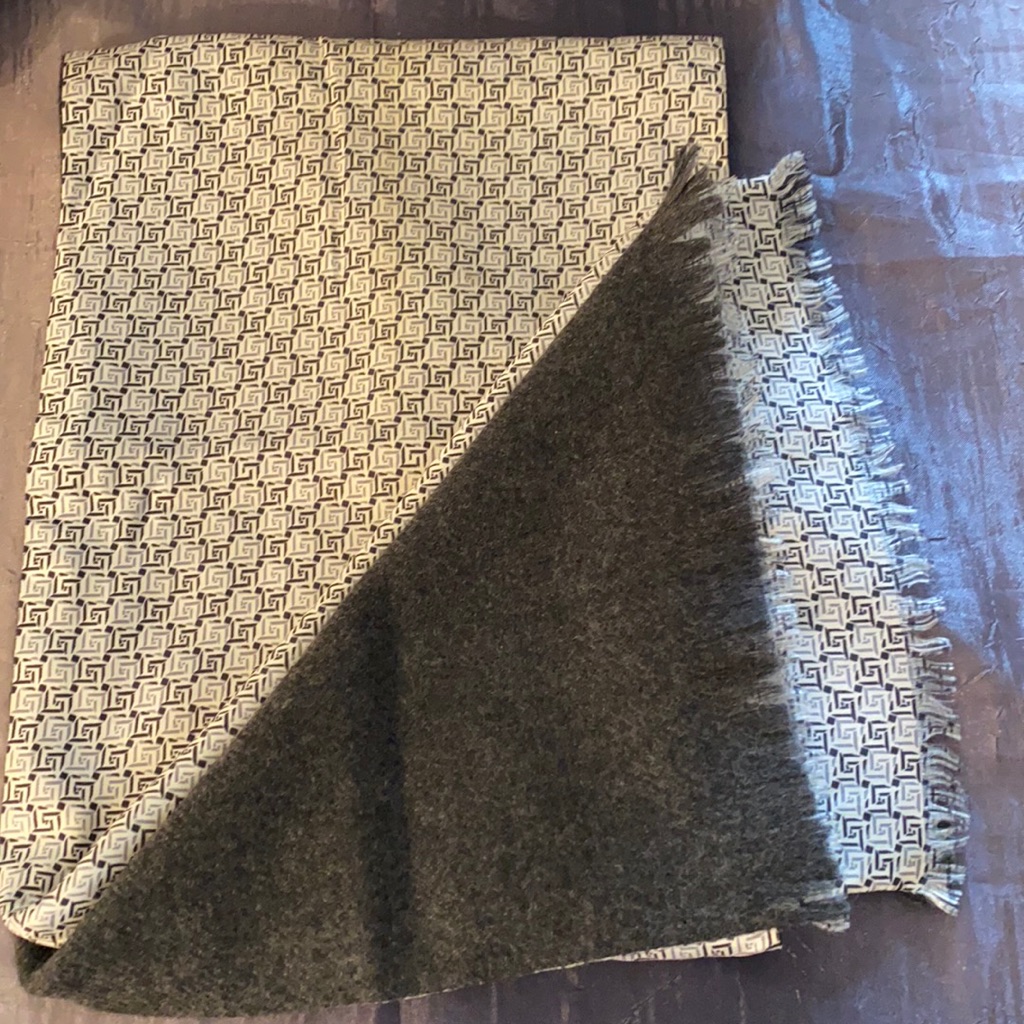 Vintage Mans Reversible Silk And Cashmere Scarf